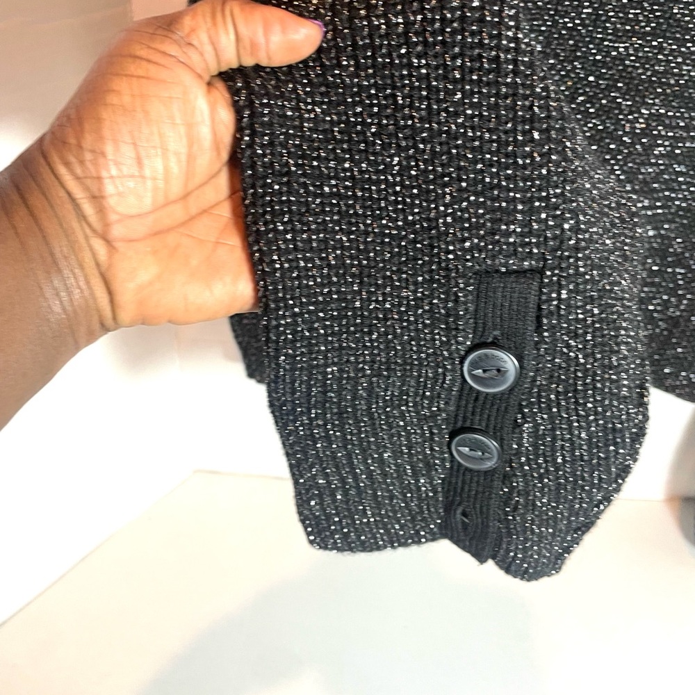 Rag & Bone Jubilee Metallic Black Crew Neck Sweater Size Large/X Large - Picture 13 of 13